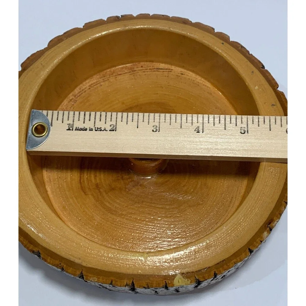 Vintage Wood Bark Mixed Nuts Bowl, Nutcracker/Pick Tool Holder, Cabin Decor MCM